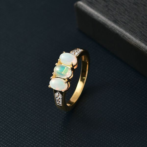 D'Joy AA Natürlicher, äthiopischer Welo Opal und Zirkon Ring - 1 ct. image number 1
