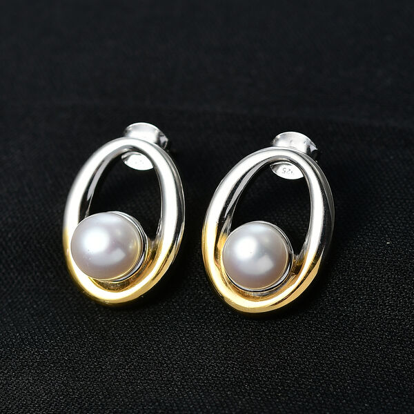 EVER TRUE Süßwasser Perle (7-7.5 mm) Ohrringe Nickelfreies Messing 5.52 ct image number 1