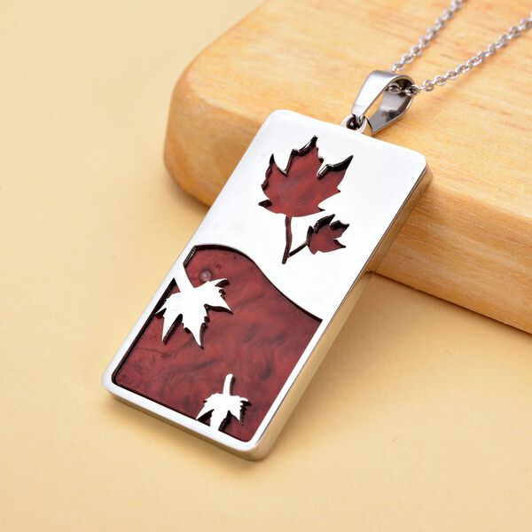 Roter Edelstahl-Anhänger mit Kette, reiner Edelstahl ca. 5.00 ct image number 3