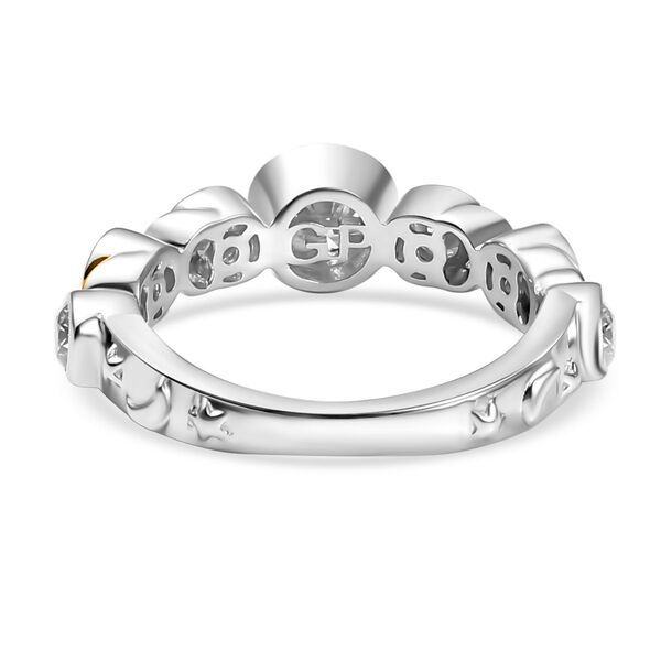 GP Celestial Dream Kollektion - Moissanit Ring 925 Silber Rhodiniert und 750 Gelbgold Vermeil (Größe 19.00) ca. 1.05 ct image number 6