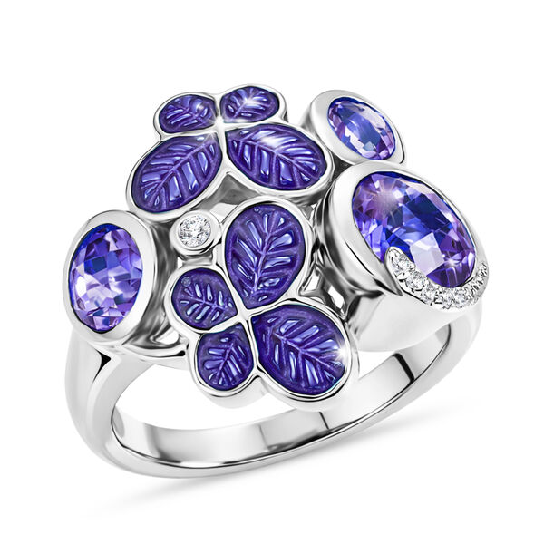 GP - AA Afrikanischer Amethyst Ring 925 Silber Rhodiniert (Gr&ouml;&szlig;e 17.00) ca. 1,86 ct image number 3