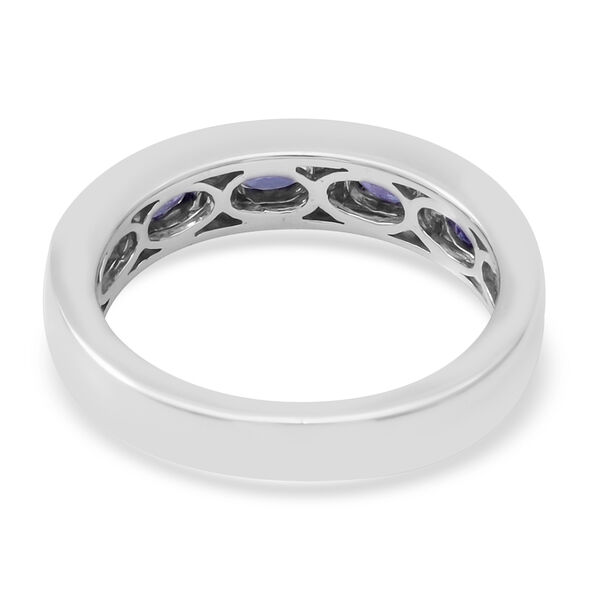 AA Tansanit und Zirkon Half Eternity Band Ring 925 Silber Platin-&Uuml;berzug image number 4