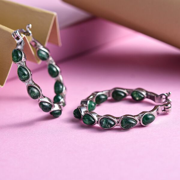 Gr&uuml;ne Aventurin-Ohrringe, Edelstahl ca. 9,90 ct image number 2