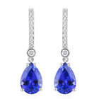 RHAPSODY - AAAA Tansanit und Diamant-Ohrringe VS E-F, zertifiziert und geprüft, 950 Platin ca. 4,10 ct image number 0