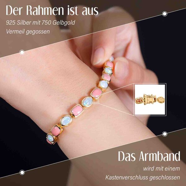 AAA Pfirsich Opal und natürliches, äthiopisches Welo Opal-Armband image number 3