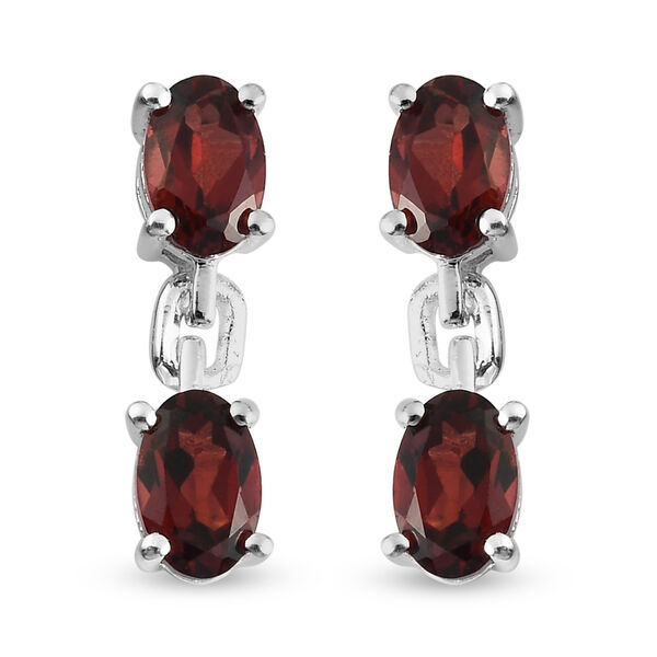 Roter Granat Ohrhänger 925 Silber ca. 2,43 ct  image number 0