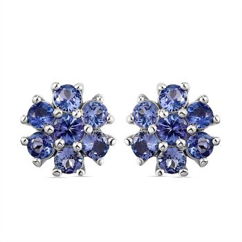 Tansanit-Ohrringe, 925 Silber platiniert ca. 1,83 ct