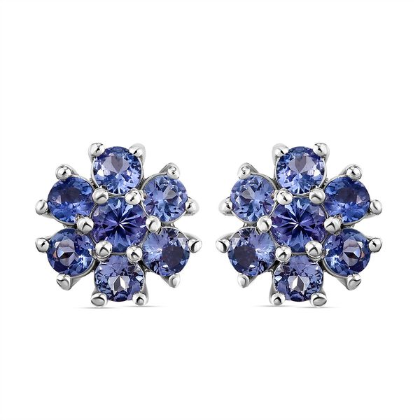 Tansanit-Ohrringe, 925 Silber platiniert ca. 1,83 ct