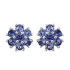 Tansanit-Ohrringe, 925 Silber platiniert ca. 1,83 ct