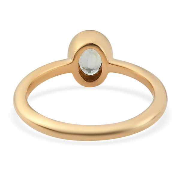 Grüner Saphir Solitär-Ring, 925 Silber vergoldet, 0,61 ct. image number 6