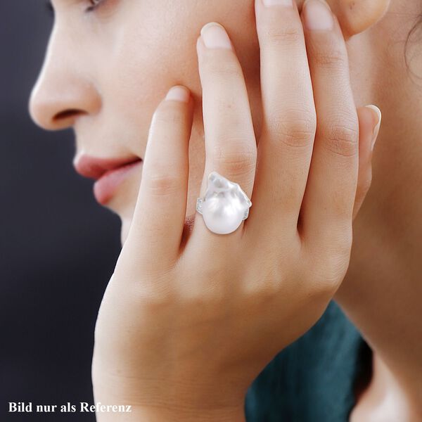 Weißer Barockperle-Ring image number 3