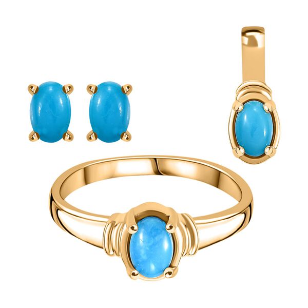 AAA Sleeping Beauty T&uuml;rkis Schmuckset, ca. 2,94 ct.