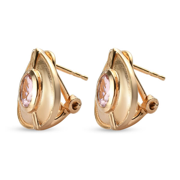 Rosa Turmalin Solitär-Ohrstecker in Silber image number 4