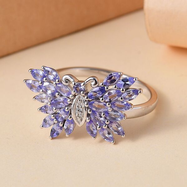 Tansanit und Zirkon Ring - 2,23 ct. image number 2