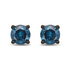Blaue Diamant-Ohrringe, P1 SGL zertifiziert, 585 Weißgold ca. 0,40 ct image number 0