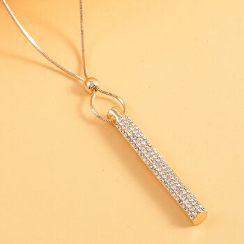 Kristall-Halskette in Goldton, 70 cm - 5 ct.