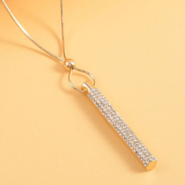 Kristall-Halskette in Goldton, 70 cm - 5 ct. image number 2