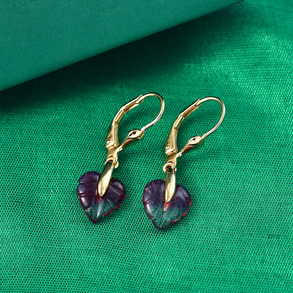 GP Italian Garden Kollektion- Rosa zweifarbiges Muranoglas aus Italien und blaue Saphir Ohrringe image number 2