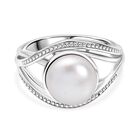 Süßwasser Perle (ca. 10.5-11 mm) Ring, Nickelfreies Messing (Größe 17.00)