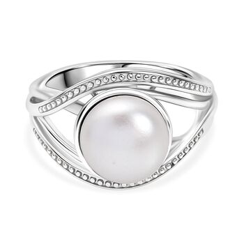 S&uuml;&szlig;wasser Perle (ca. 10.5-11 mm) Ring, Nickelfreies Messing (Gr&ouml;&szlig;e 17.00)