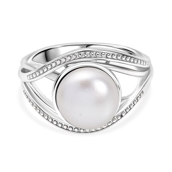 S&uuml;&szlig;wasser Perle (ca. 10.5-11 mm) Ring, Nickelfreies Messing (Gr&ouml;&szlig;e 17.00)