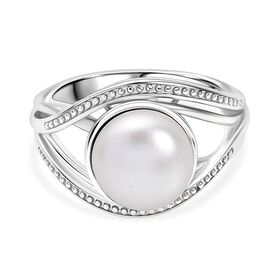 Süßwasser Perle (ca. 10.5-11 mm) Ring, Nickelfreies Messing (Größe 17.00) Süßwasser Perle (ca. 10.5-11 mm) Ring, Nickelfreies Messing (Größe 17.00)
