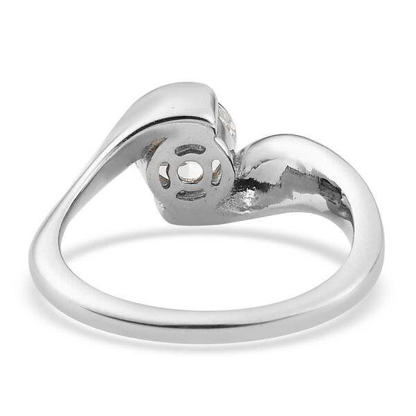 LUSTRO STELLA - feinster Zirkonia Bypass-Ring, 925 Silber platiniert image number 6