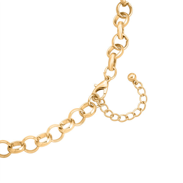 Schwarze Kristall Halskette ca. 50 cm + 5 cm Extender, Gelb image number 5