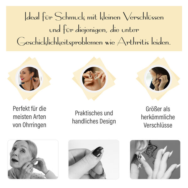 Gr&ouml;&szlig;er Ohrring-Verschluss in vergoldetem Silber image number 4