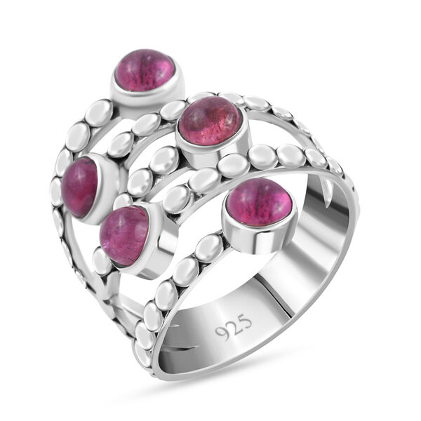 Royal Bali Kollektion - rosa Turmalin-Ring, 925 Silber  ca. 3,07 ct