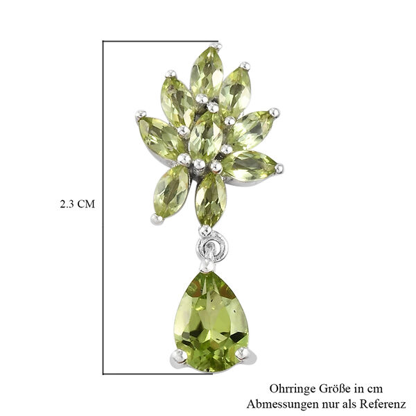 Nat&uuml;rlicher Peridot-Ohrh&auml;nger, 925 Silber platiniert ca. 3,08 ct&nbsp; image number 5
