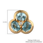 Blauer und Weißer Zirkon Ohrringe 925 Silber vergoldet ca. 1,59 ct image number 4