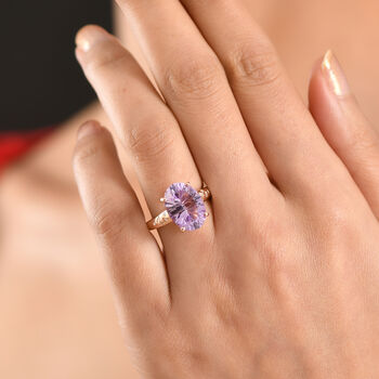 D'Joy AAA Rose De France Amethyst und Diamant Ring - 5,46 ct.