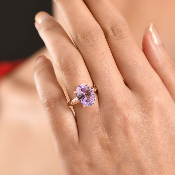 D'Joy AAA Rose De France Amethyst und Diamant Ring - 5,46 ct. image number 2