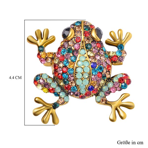 Mehrfarbiger Kristall Brosche Antikes Gold, Froch image number 5