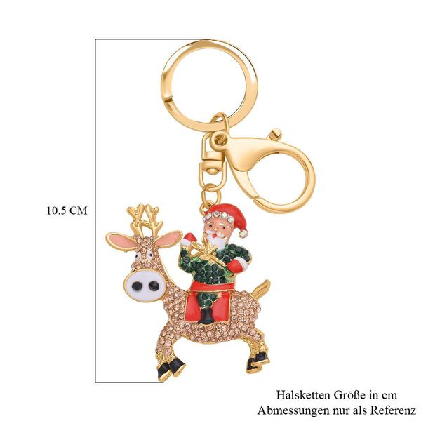 Weihnachtlicher Kristall Schl&uuml;sselanh&auml;nger, emailliert image number 5