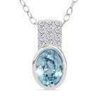 D'Joy AA Blauer Zirkon, Moissanit Schmuckset ca. 50 cm 925 Silber rhodiniert ca. 2,24 ct.