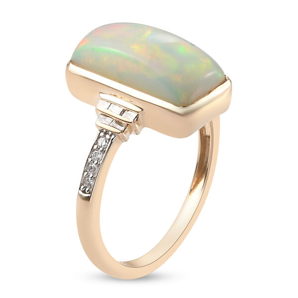 Nat&uuml;rlicher &Auml;thiopischer Opal und Diamant I2-I3 G-H Ring 375 Gelbgold rhodiniert  ca. 2,65 ct image number 5