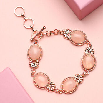 Rosenquarz-Armband, ca. 20 cm, ros&eacute;farben, ca. 40,00 ct