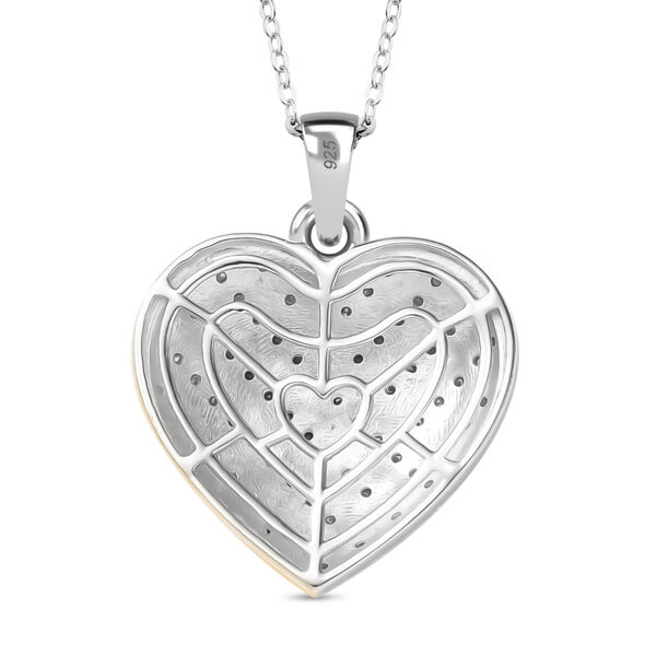 Zweifarbiger Moissanit Herz Anh&auml;nger mit 50cm Kette - 0,65 ct. image number 5