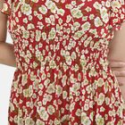Maxikleid mit gesmokter Taille und Flatterärmeln, One Size, rot image number 5