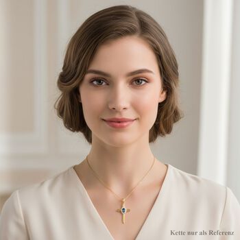 D'Joy AA blauer und wei&szlig;er Zirkon Anh&auml;nger - 0,50 ct.