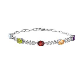 Mehrfarbiger Armband ca. 19 cm 925 Silber platiniert ca. 4.14 ct
