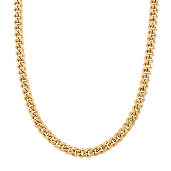 316L Edelstahl IP-Gelbbeschichtung Panzer Edelstahl Halskette ca. 45 cm ca. 56,00g