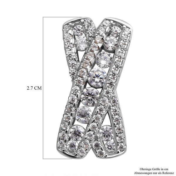 Lustro Stella - Wei&szlig;e Zirkonia-Ohrringe, 925 Silber rhodiniert ca. 1.77 ct image number 3