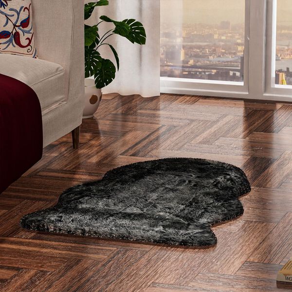 Luxury Edition: Wolkenweicher Kunstfell-Teppich, Schwarz image number 0