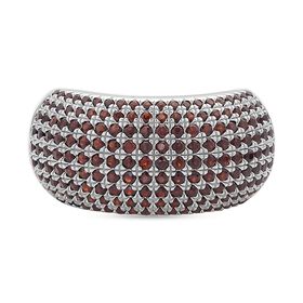 Roter Granat Ring, 925 Silber rhodiniert (Größe 18.00) ca. 0,37 ct