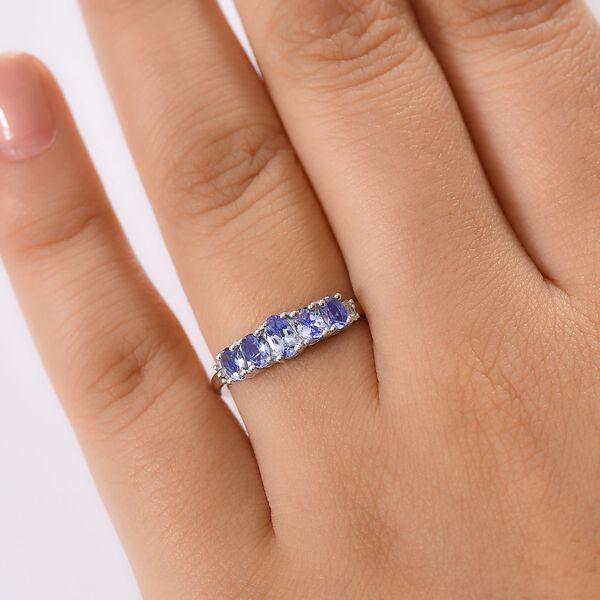 D&rsquo;Joy Tansanit und Diamant Ring, 925 Silber platiniert - 0,90 ct. image number 2