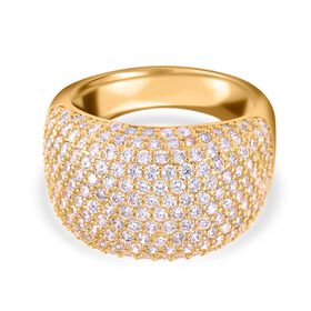 Weißer Zirkonia Ring, (Größe 16.00), goldfarben, ca. 2.00 ct