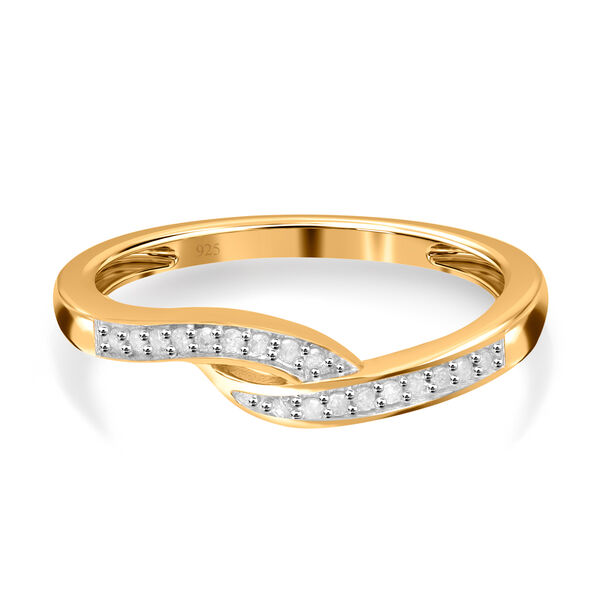 Diamant Ring, 925 Silber Gelbgold Vermeil - 0,10 ct. image number 0